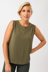 Mandala Fitness Top Grün Front - Daily Tank