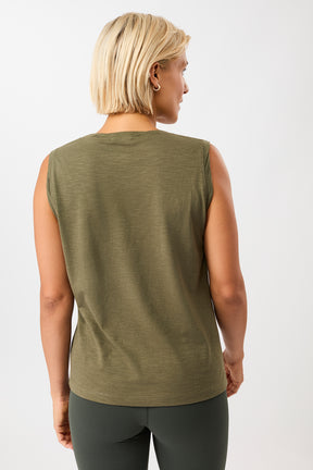 Mandala Fitness Top Grün Rückseite - Daily Tank
