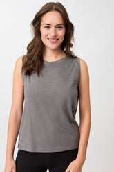 Mandala Fitness Top Grau Front - Daily Tank