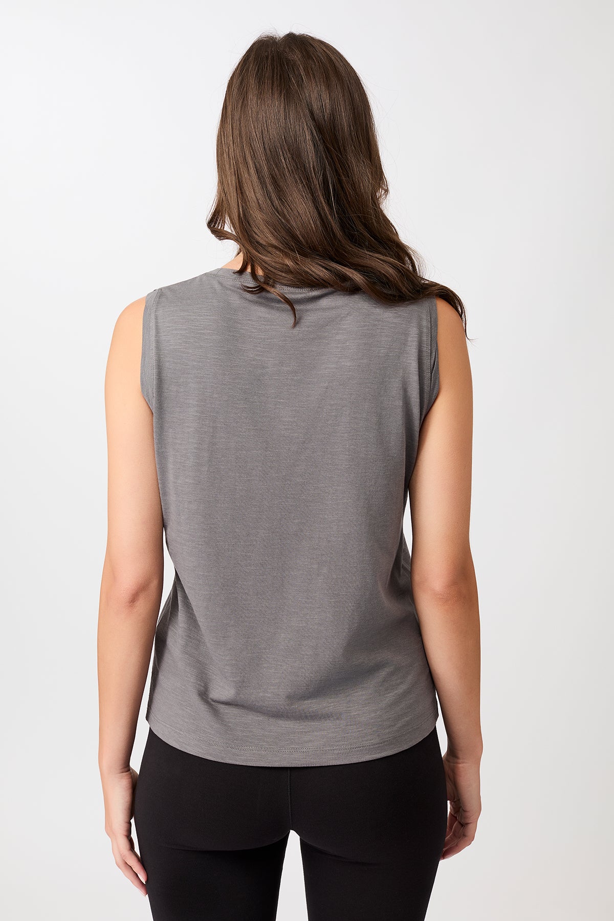 Mandala Fitness Top Grau Rückseite - Daily Tank