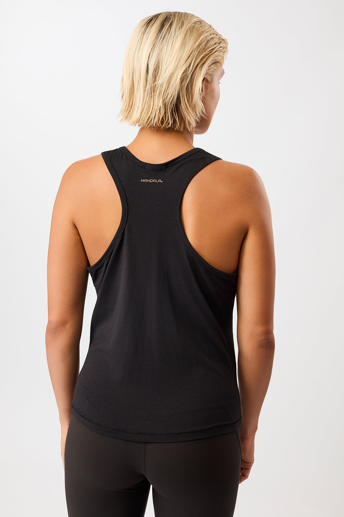 Mandala Fitness Top Schwarz Rückseite - Racer Back Top