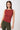 Mandala Sport Top Red Front - Side Button Top