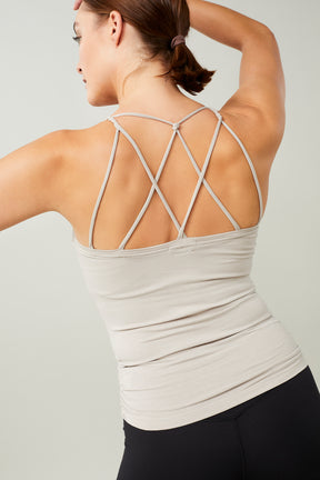 Mandala Yoga Top Beige Rückseite - New Cable Top