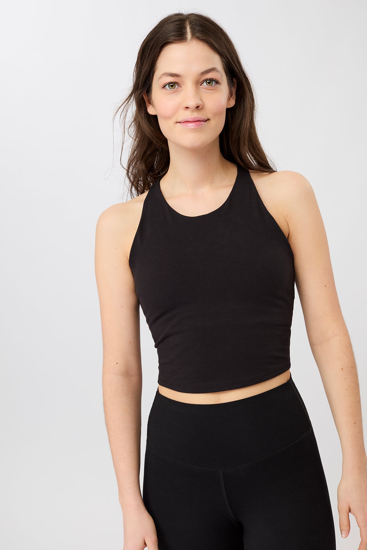 Mandala Fitness Top Schwarz Front - Cross Top