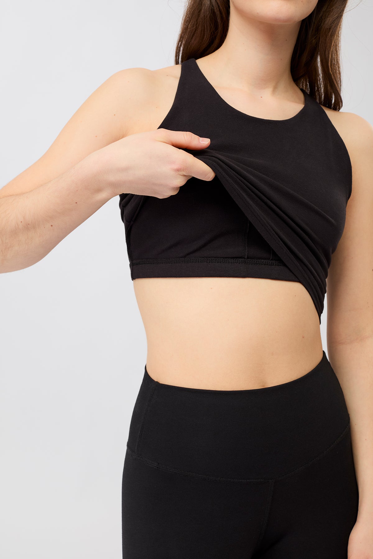 Mandala Fitness Top Schwarz Detail Support Bra - Cross Top