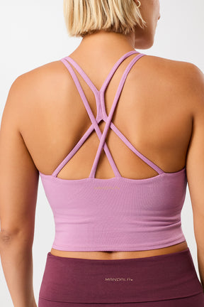 Mandala Fitness Top Rosa Detail Rückseite - Cross Top