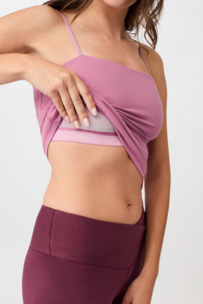 Mandala Fitness Top Pink Detail Support Bra - Active Tank