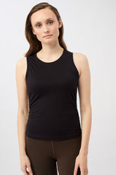 Mandala Sport Top Schwarz Front - Cropped Ruffled Top