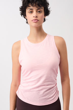 Mandala Fitness Top Rose Front - Cropped Ruffled Top