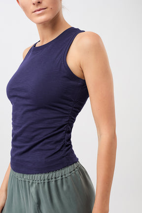 Cropped Ruffled Top (Sepia Ink)