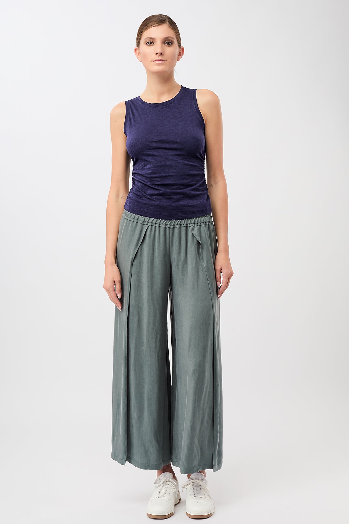 Cropped Ruffled Top (Sepia Ink)