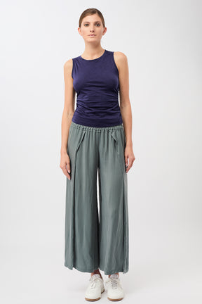 Cropped Ruffled Top (Sepia Ink)