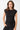 Mandala Active Top Schwarz Front - Side Ruffled Top