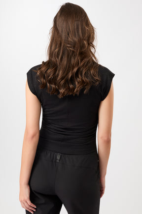 Mandala Active Top Schwarz Rückseite - Side Ruffled Top