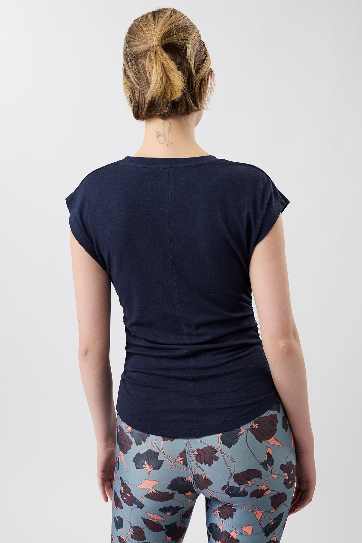 Mandala Active Top Blau Rückseite - Side Ruffled Top