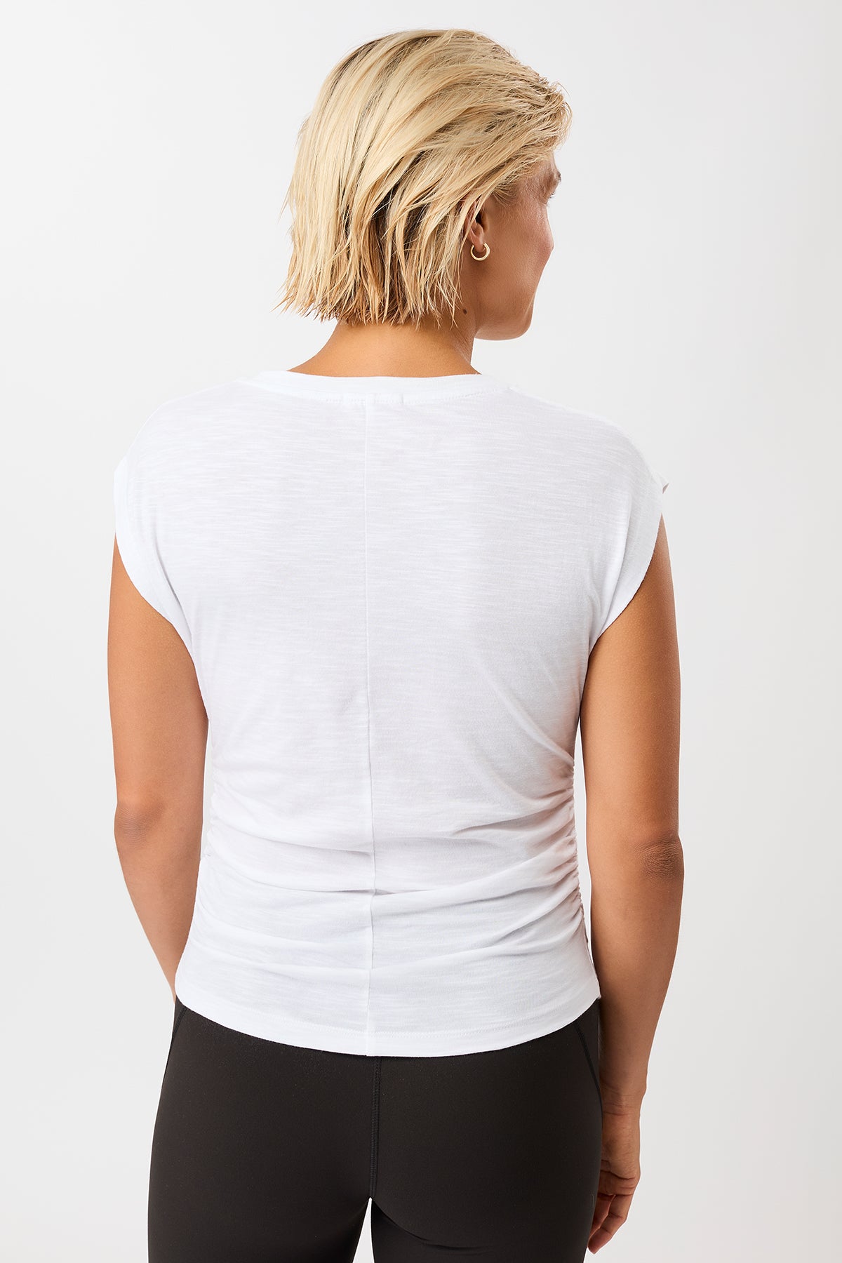 Mandala Active Top Weiss Rückseite - Side Ruffled Top