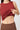 Mandala Active Red Top - Side-Ruffled Ribbed Top