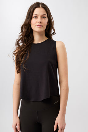 Mandala Active Top Schwarz Front - Cropped Tank Top