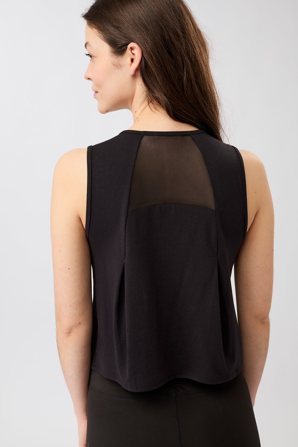 Mandala Active Top Schwarz Rückseite - Cropped Tank Top
