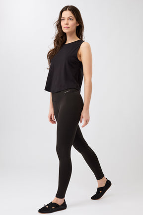 Mandala Active Top Schwarz Outfit Seite - Cropped Tank Top
