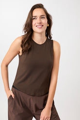 Mandala Active Top Braun Front - Cropped Tank Top