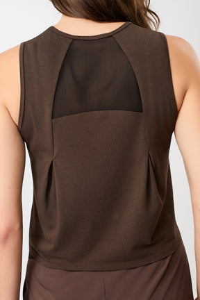 Mandala Active Top Braun Rückseite - Cropped Tank Top