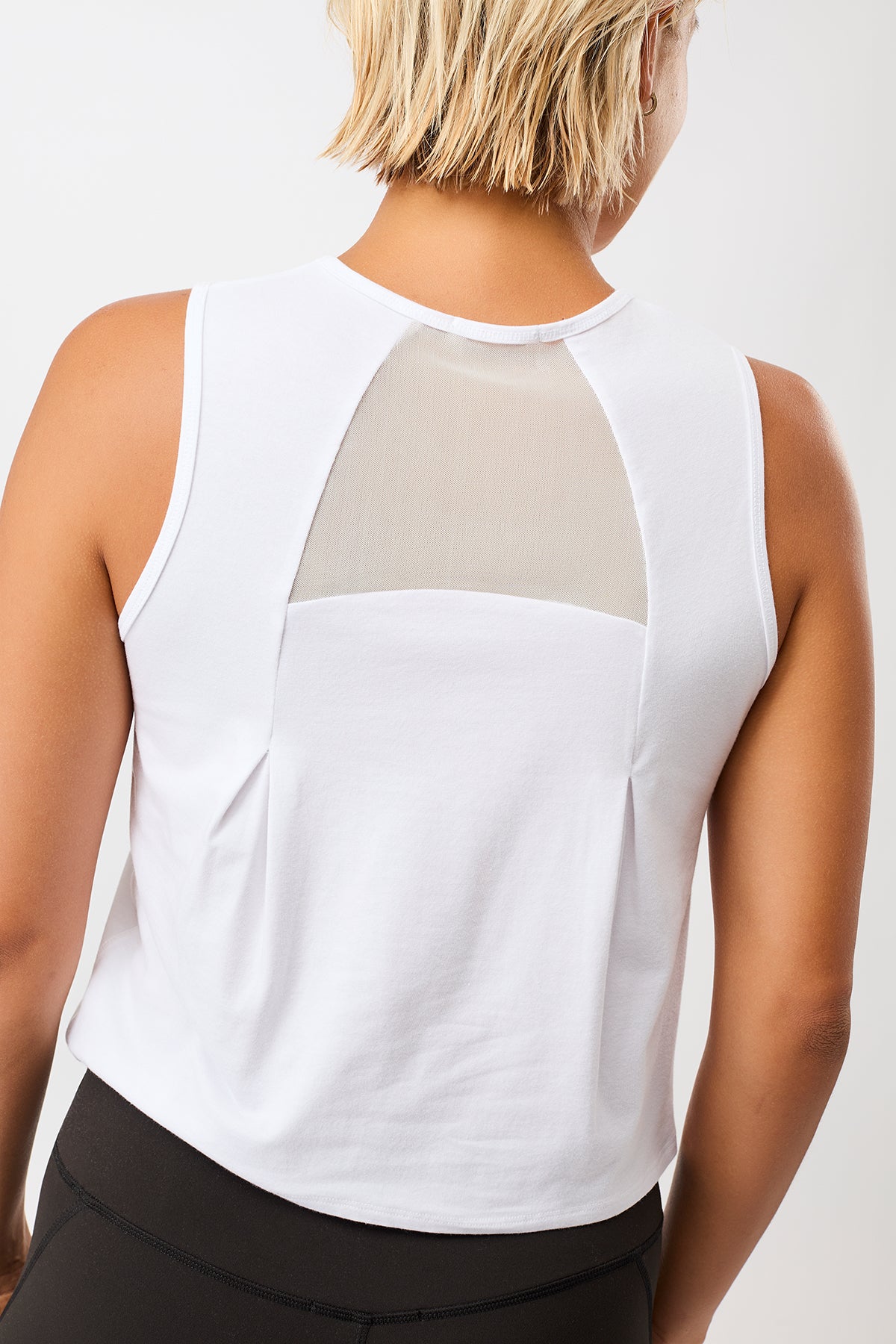 Mandala Active Top Weiss Rückseite - Cropped Tank Top