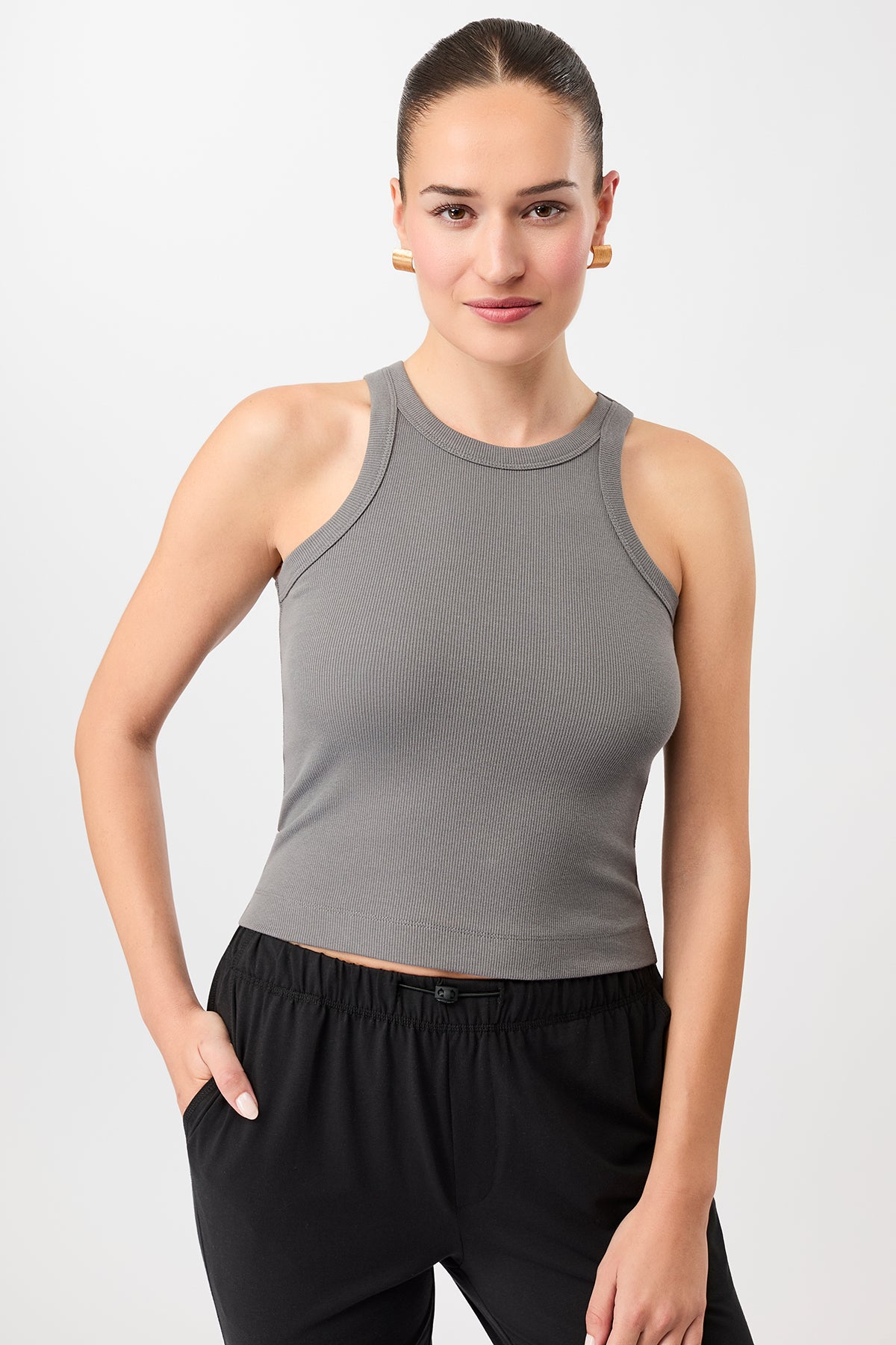 Mandala Fitness Top Grey Front - Boy Top