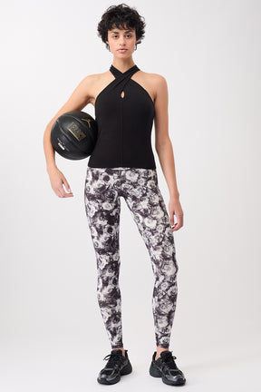 Mandala Trainings Pant Blumen Print Outfit Front - Printed Leggings