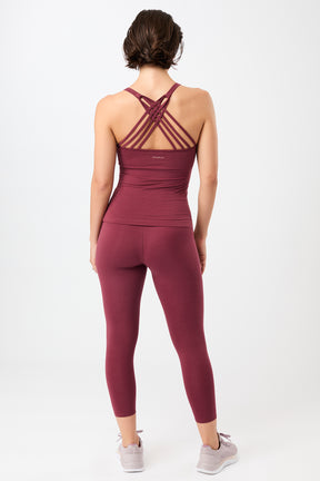 Mandala Fitness Top Rot Outfit Rückseite - Infinity Top