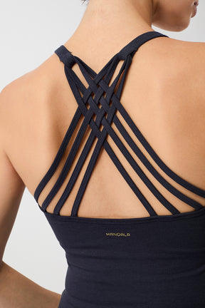 Mandala Sport Top Dunkelblau Detail Rückseite - Infinity Top