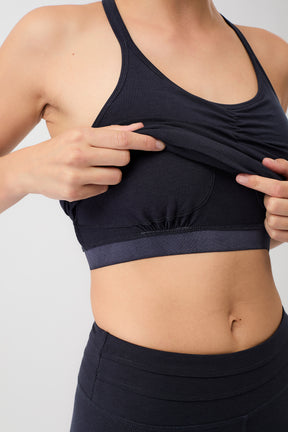 Mandala Sport Top Dunkelblau Detail Support Bra - Infinity Top