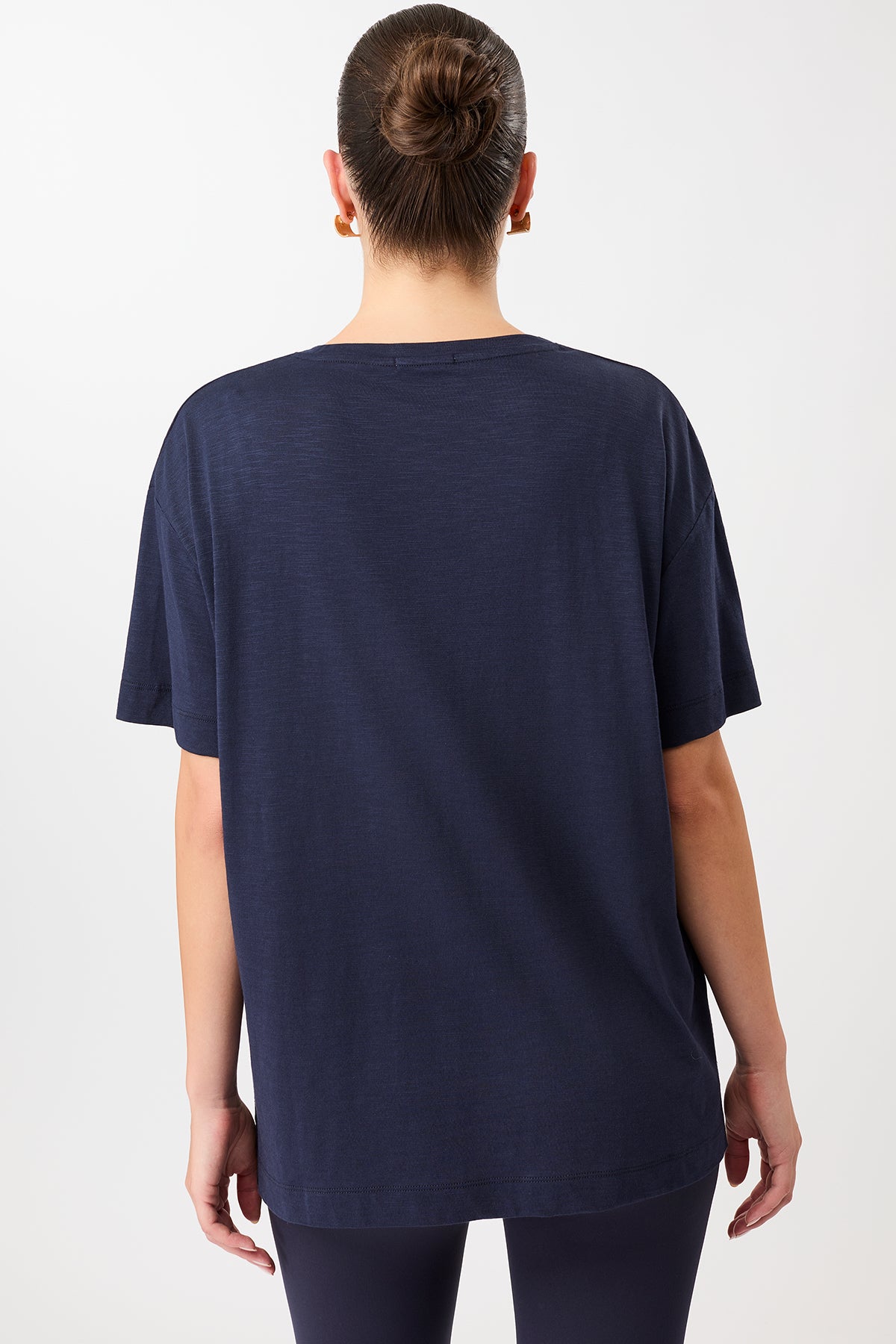 Mandala Fitness T-Shirt Blau Rückseite - Boyfriend Tee