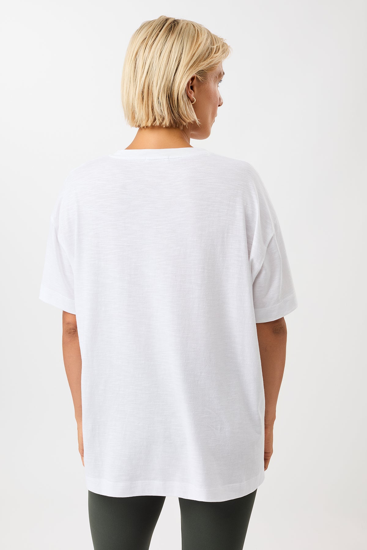 Mandala Fitness T-Shirt Weiss Rückseite - Boyfriend Tee