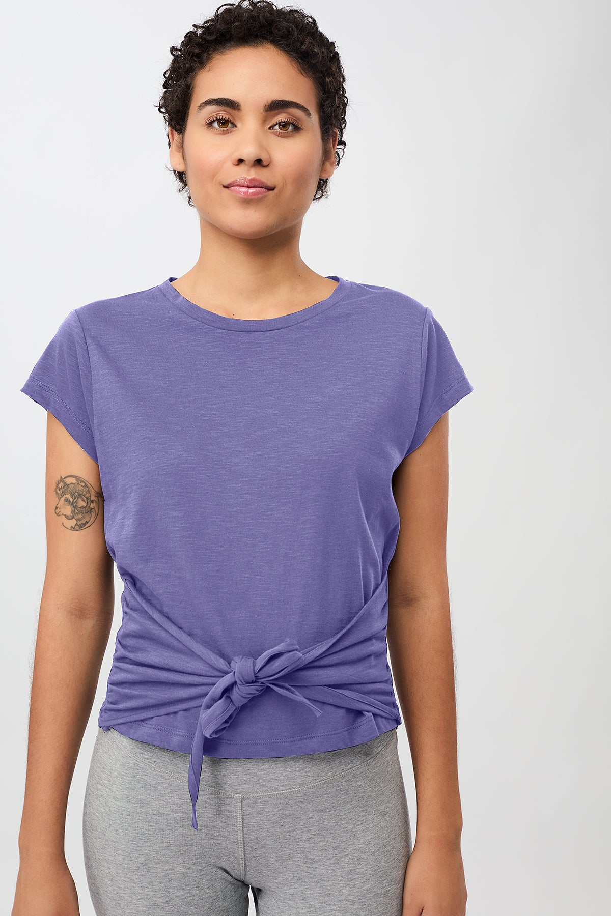 Mandala Fitness Shirt Lila Front - American Tee