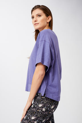 Mandala Trainings Shirt Lila Seite - Boxy Tee