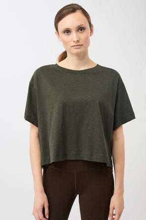 Mandala Trainings Shirt Grün Front - Boxy Tee