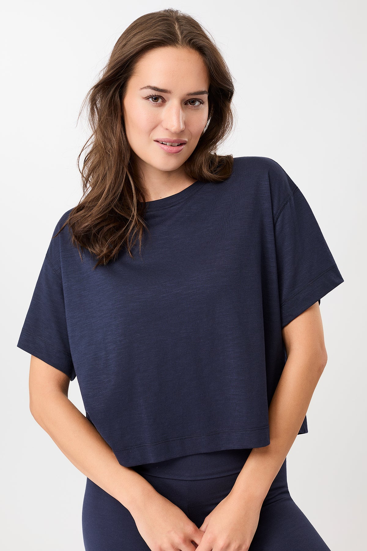 Mandala Active T-Shirt Blue Front - Boxy Tee