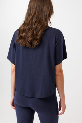 Mandala Active T-Shirt Blue Rückseite - Boxy Tee