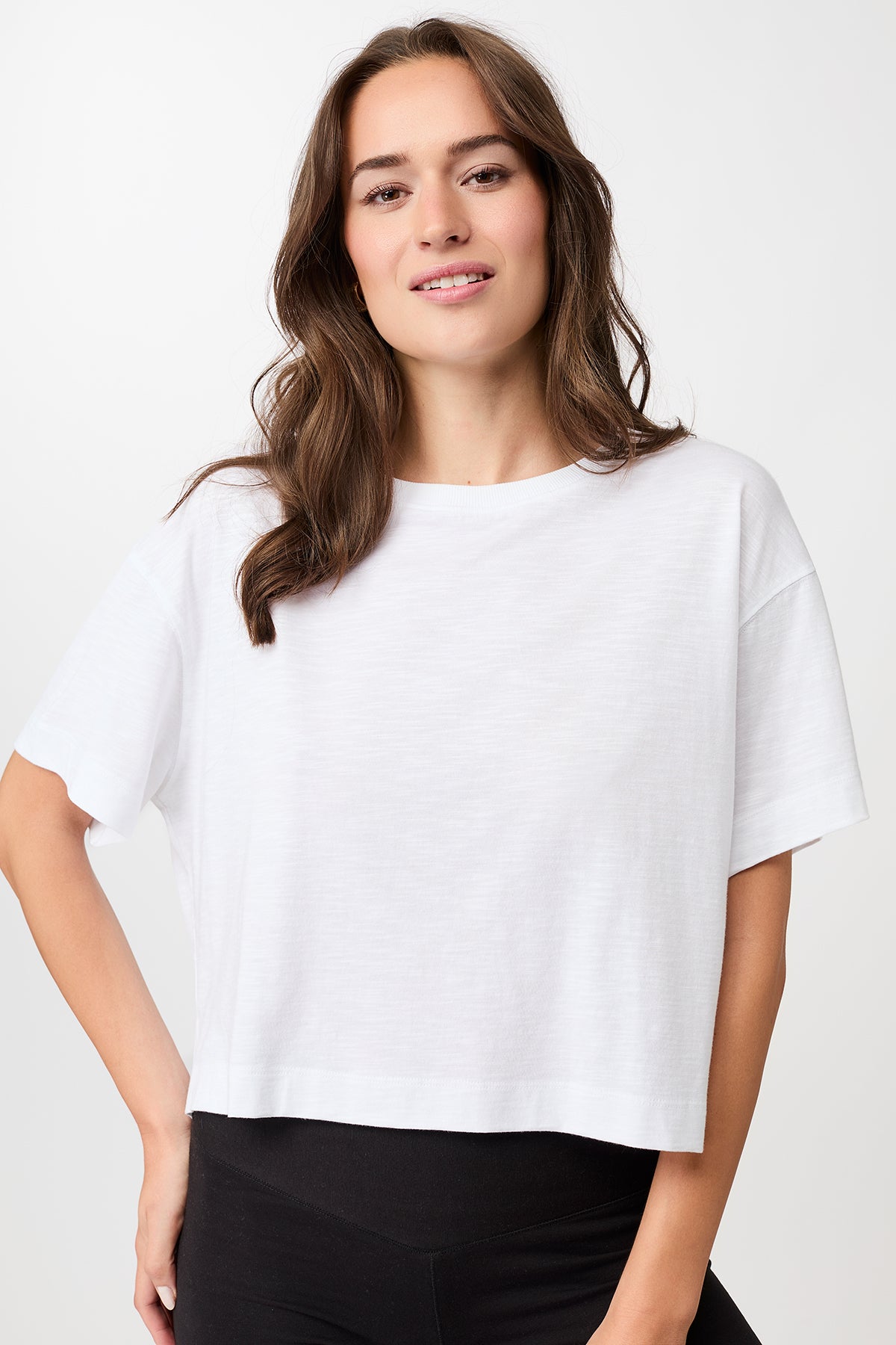 Mandala Active T-Shirt Weiss Front - Boxy Tee