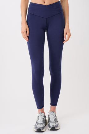 Mandala Fitness Pant Blau Front - Wrap Legging