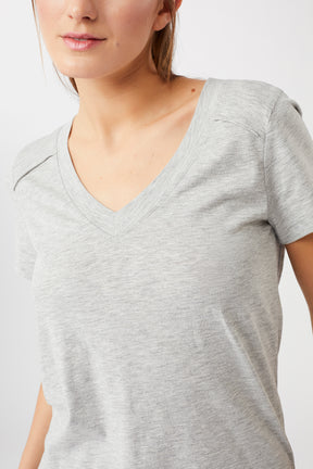 Mandala Yoga Shirt Grau Detail - The New V-Neck