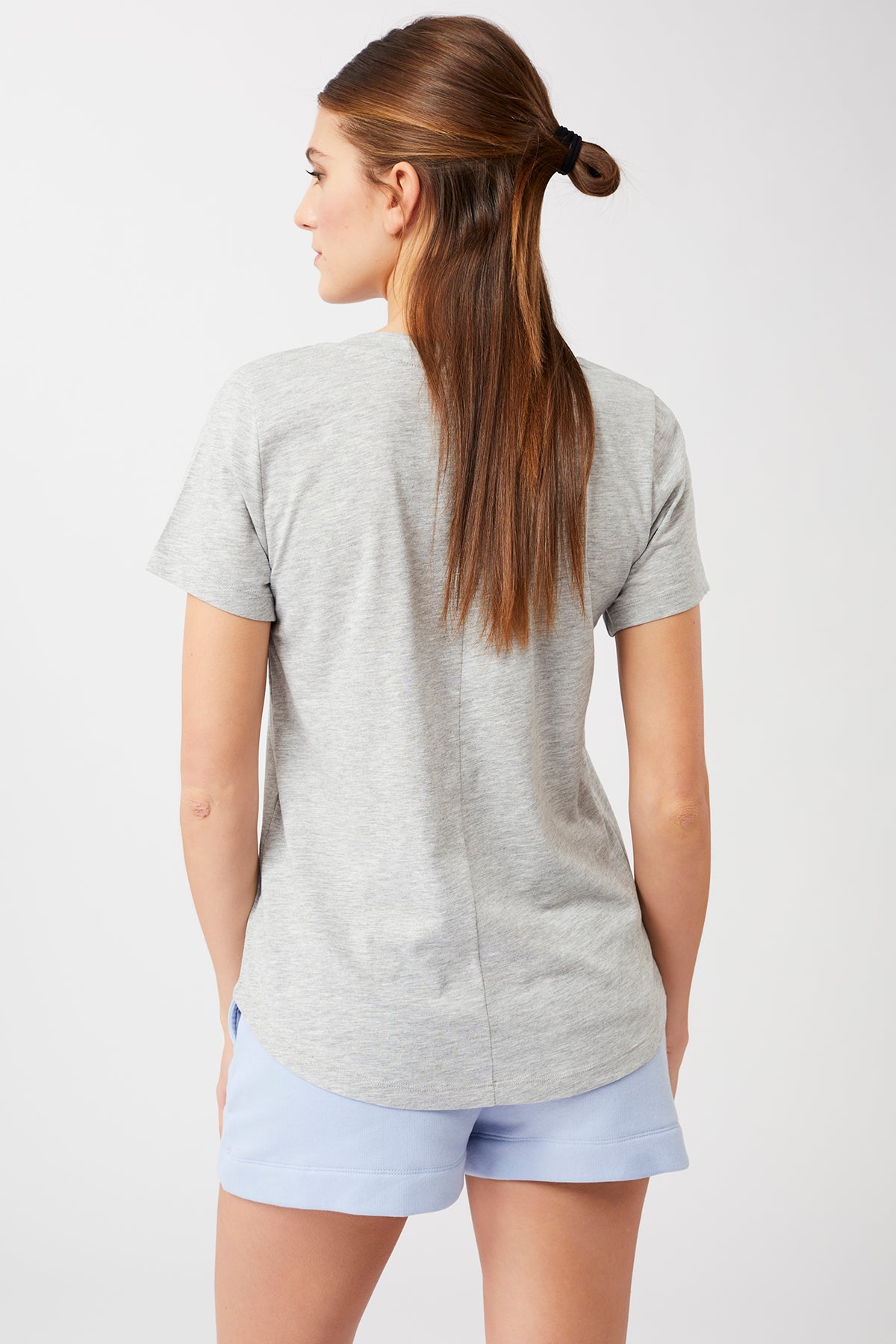 Mandala Yoga Shirt Grau Rückseite - The New V-Neck