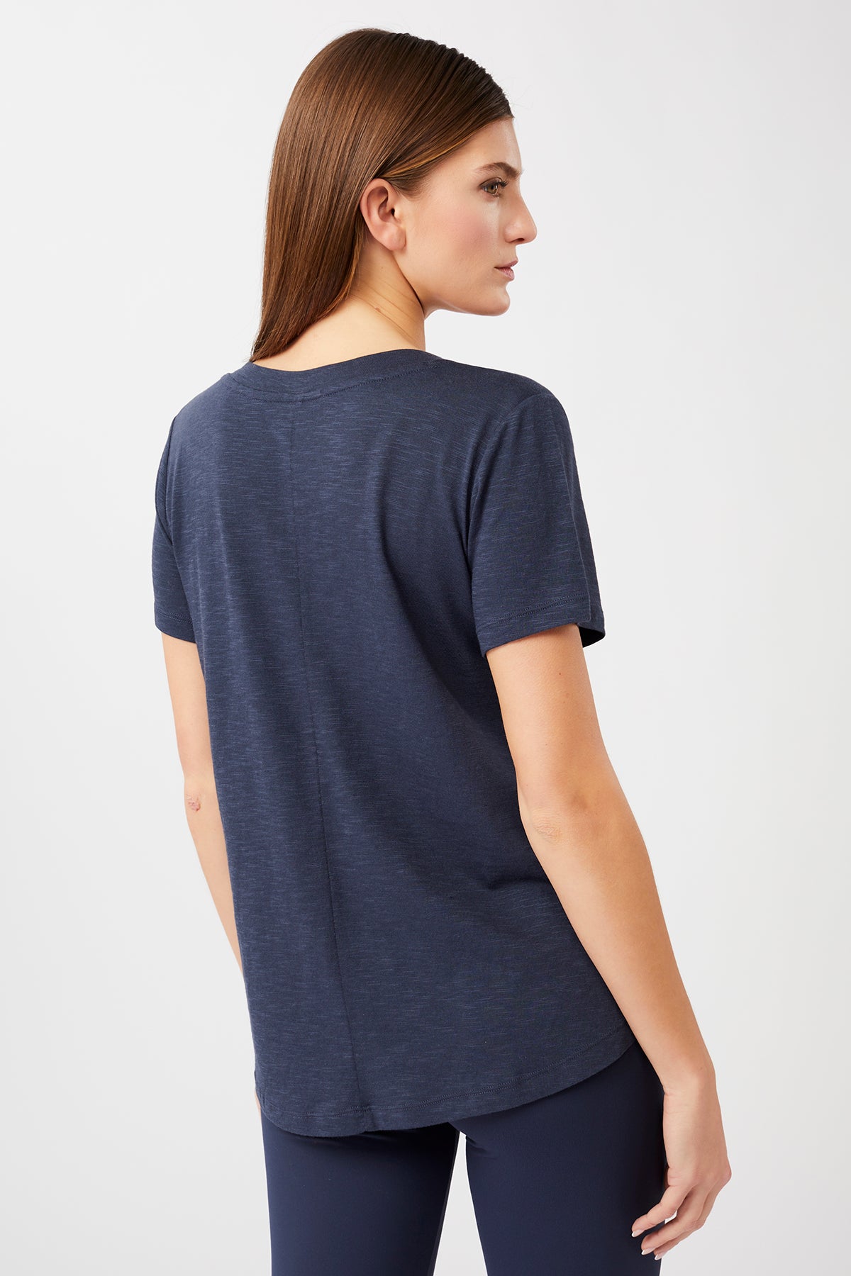 Mandala Yoga Shirt Blau Rückseite - The New V-Neck