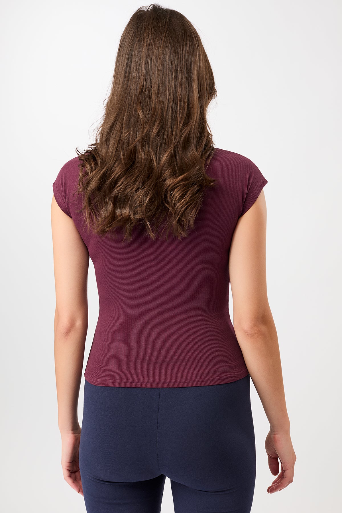 Mandala Fitness Shirt Rot Rückseite - Slim Fit Ribbed Tee