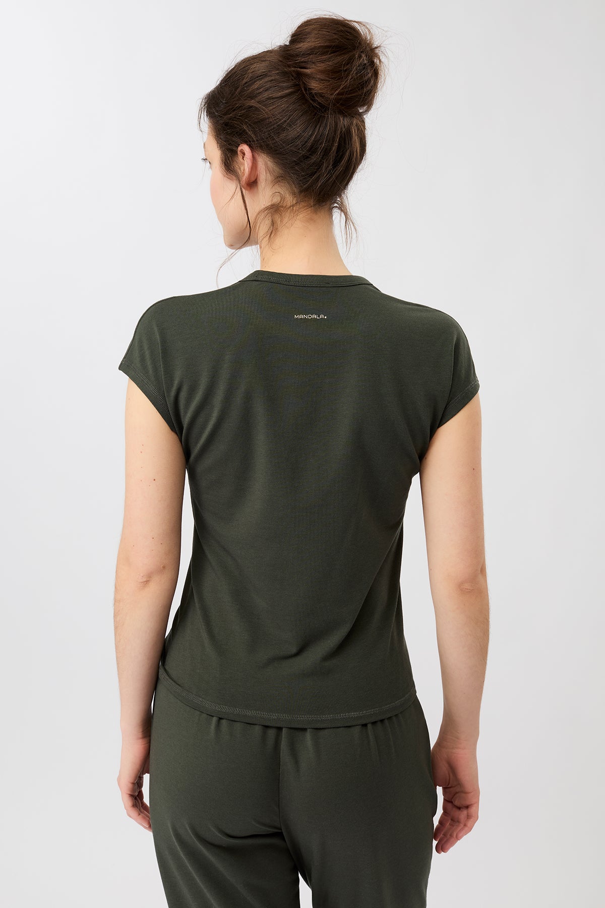 Mandala Sport Shirt Grün Rückseite - Slim Fit T-Shirt