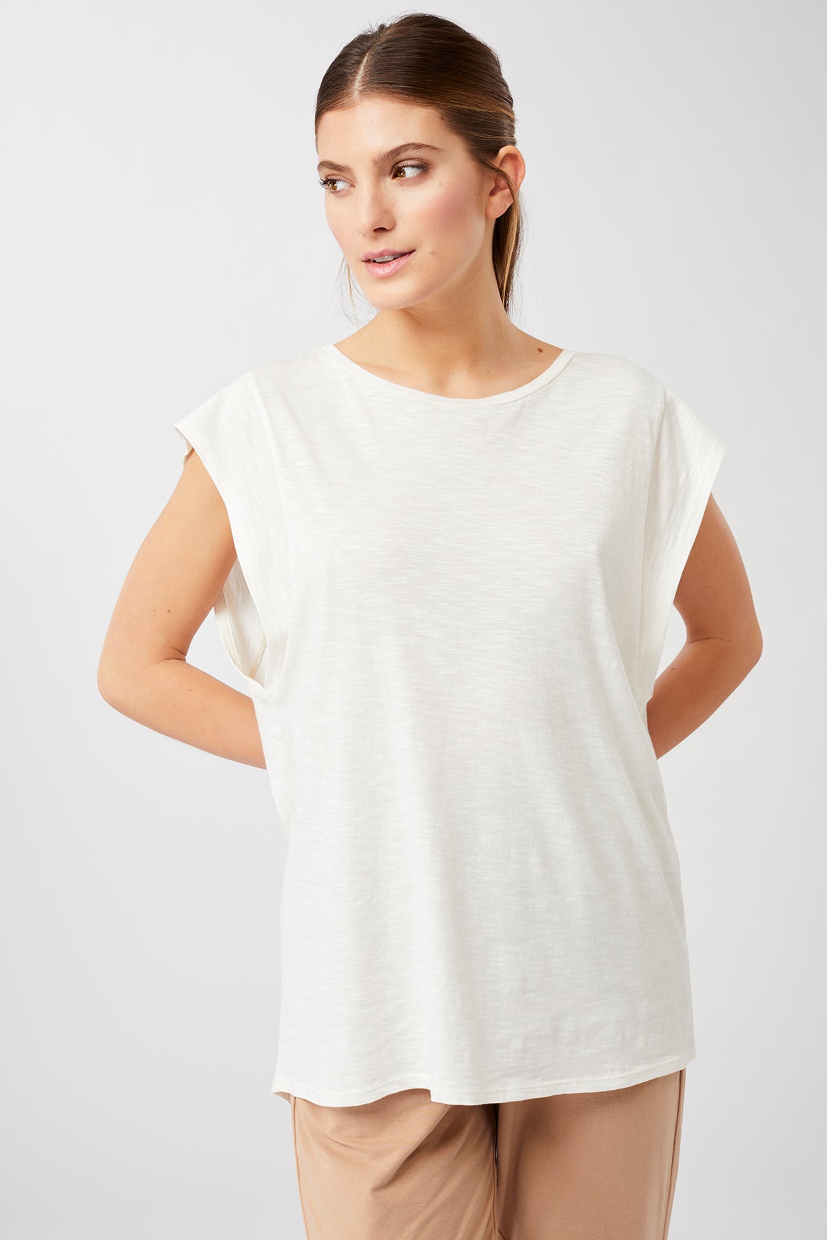  Mandala Yoga Shirt Weiß Front - Off Duty Top