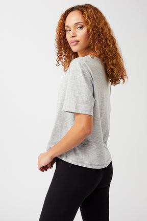 Mandala Yoga Shirt Grau Seite - Boxy T-Shirt