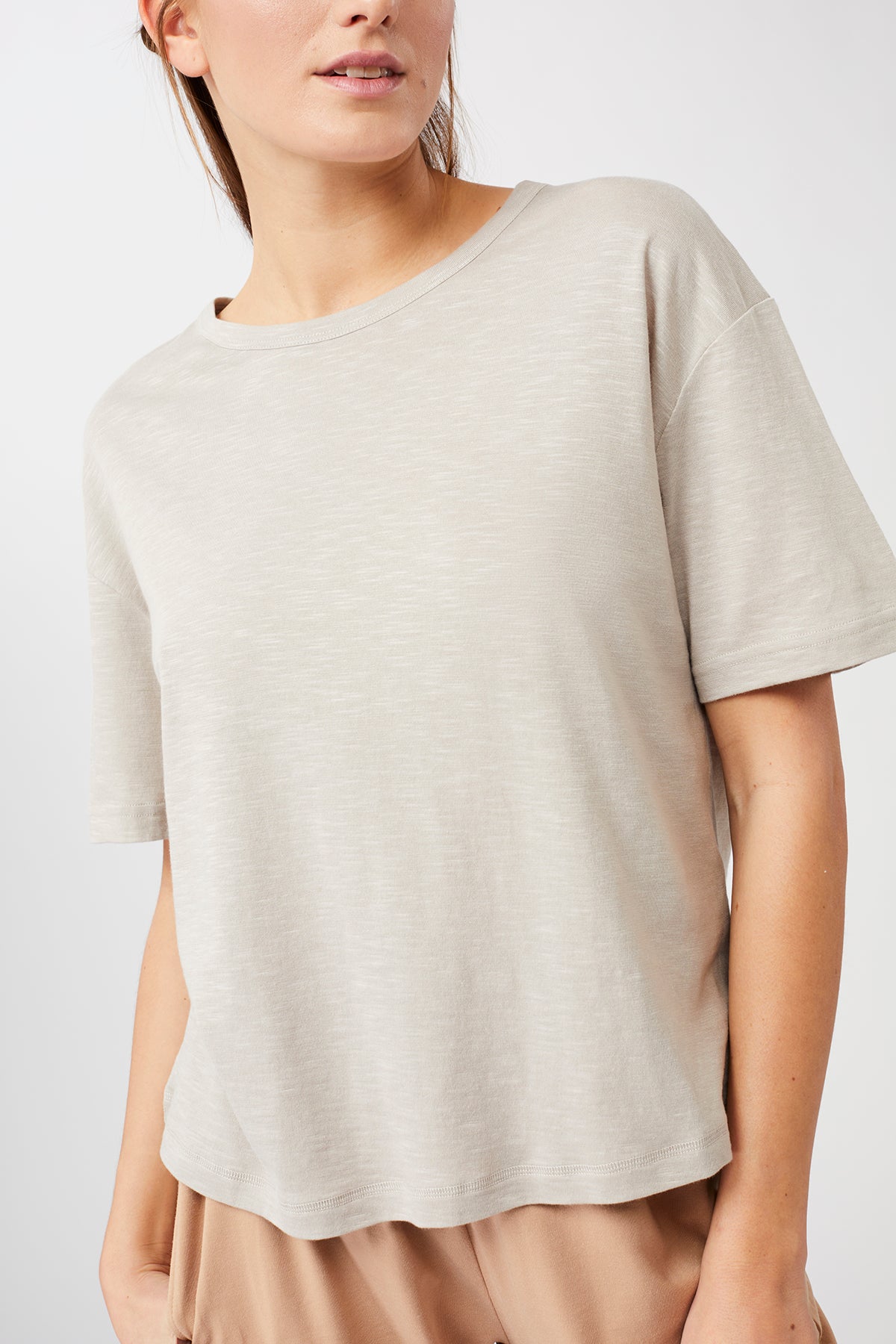 Mandala Yoga Shirt Beige Detail - Boxy T-Shirt