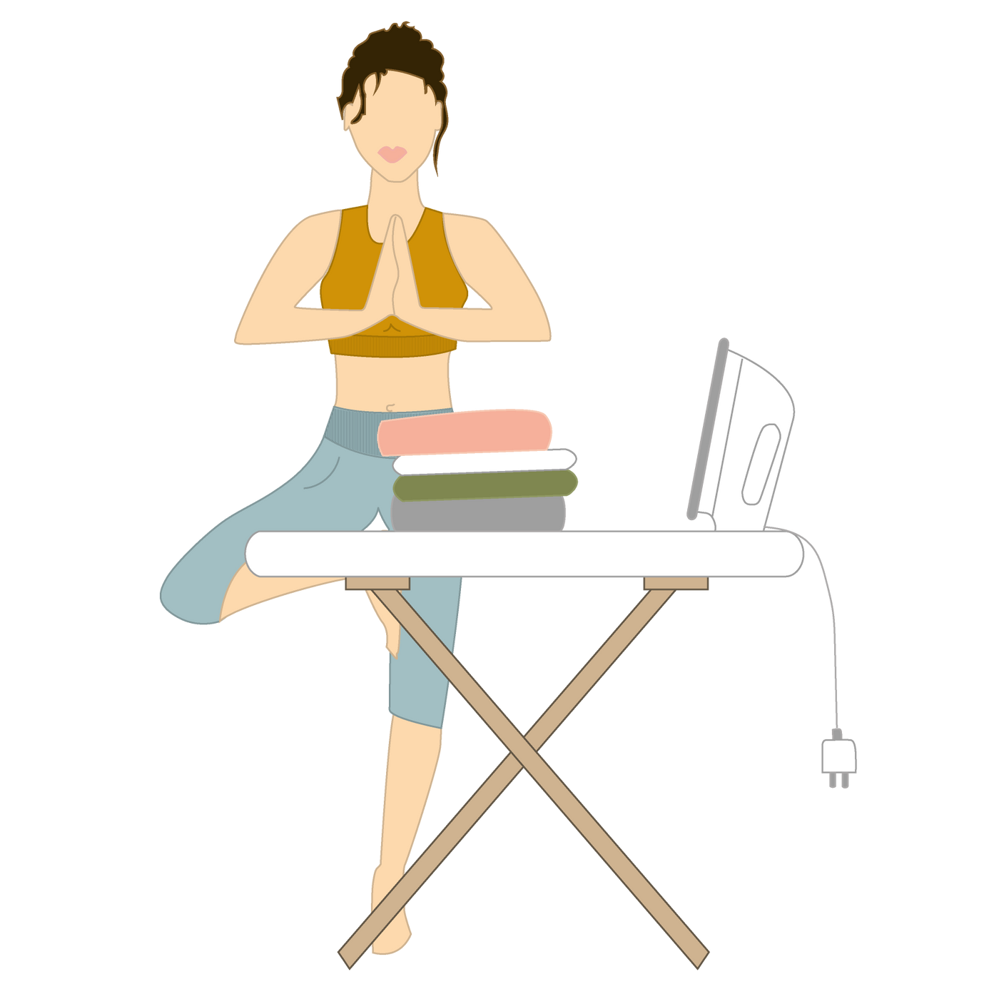 Illustration Yogini vor Bügelbrett